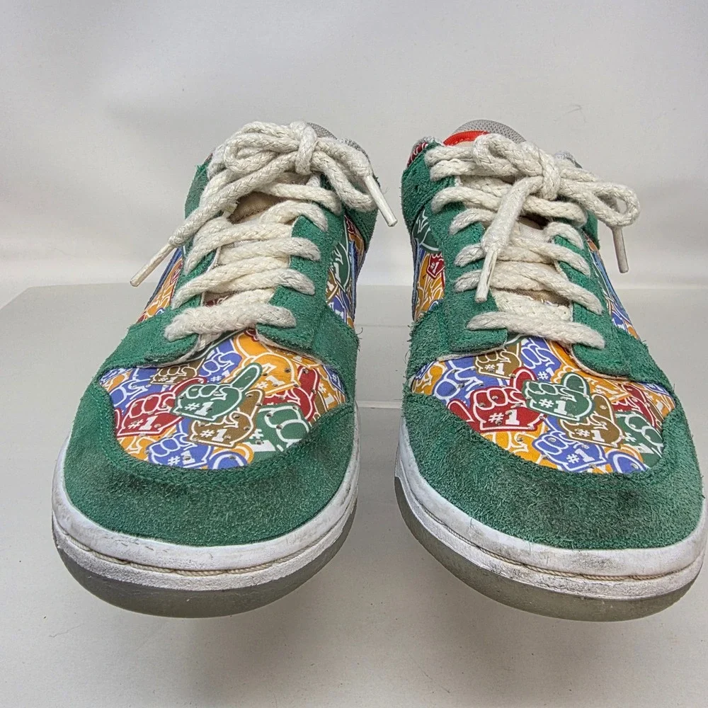 Nike Dunk Low Rooted in Peace Mens 10.5 Green Suede Foam Finger DZ2538-100 Good